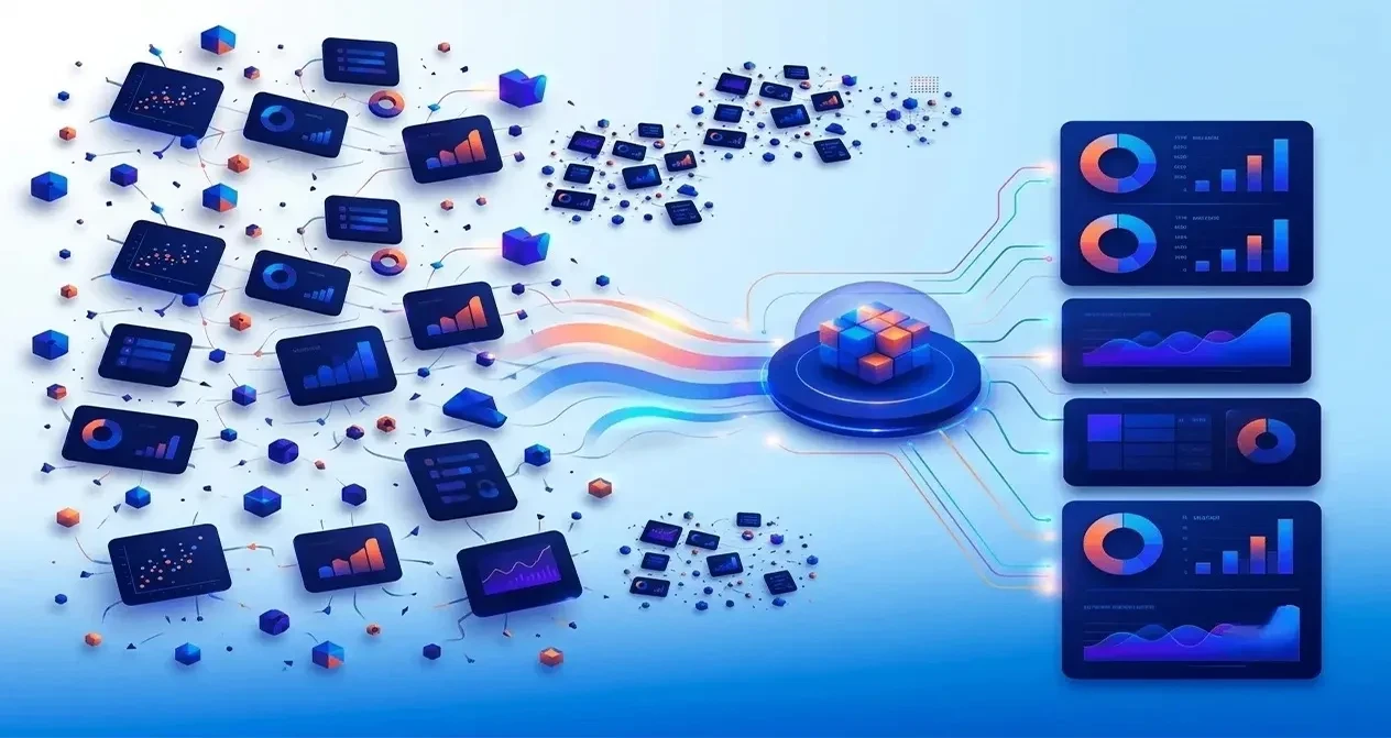 لوحة تحكم توضح كيف يساعد برنامج ERP في تنظيم بيانات التشغيل والدعم المستمر